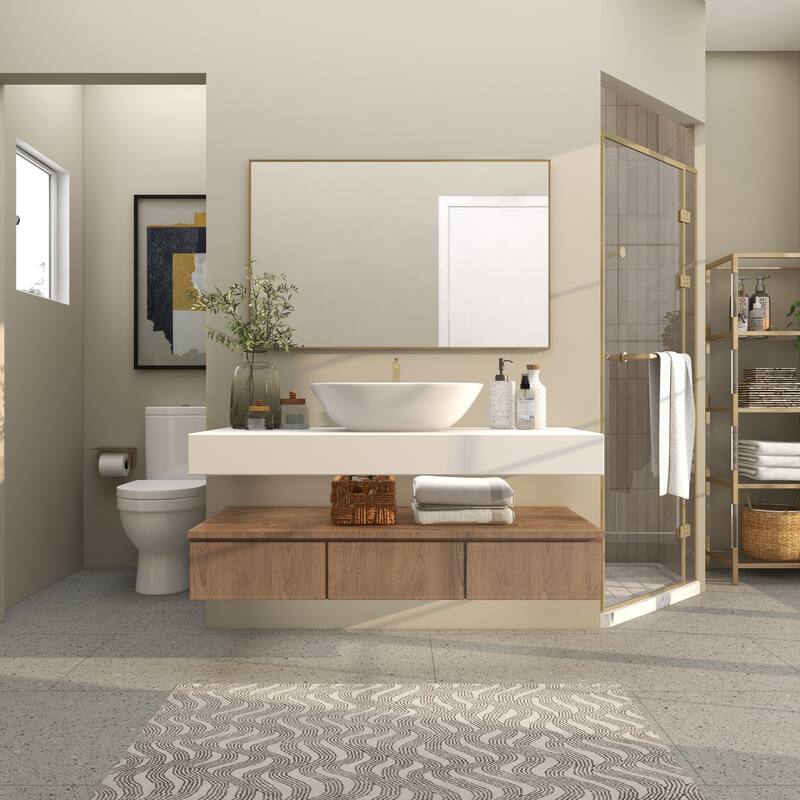 CosmoLiving by Cosmopolitan Gold Metal Room Wall Mirror with Thin Frame