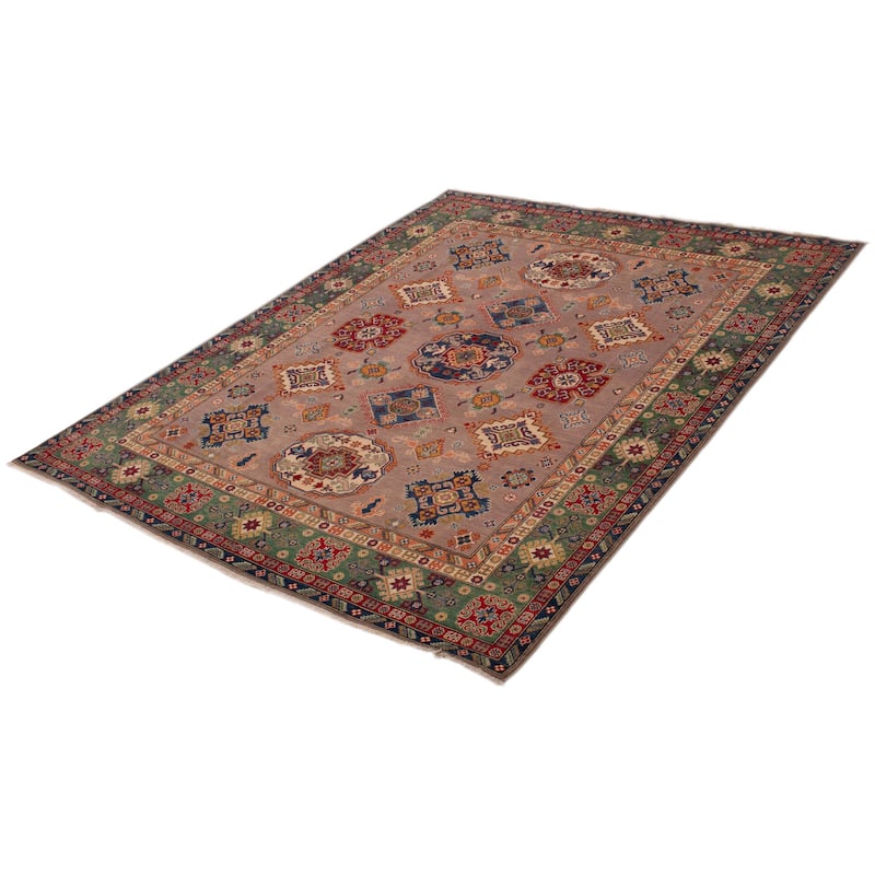 ECARPETGALLERY Hand-knotted Uzbek Ghazni Taupe Wool Rug - 8'0 x 9'5