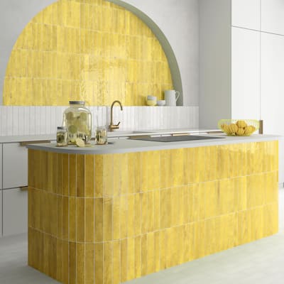 Merola Tile Menorca Lemon 2-1/2" x 12-7/8" Ceramic Wall Tile