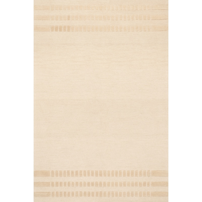 Carmeon Hamilton Barron Solid Bohemian Wool Rug - 5' x 8' - Cream - Rectangle