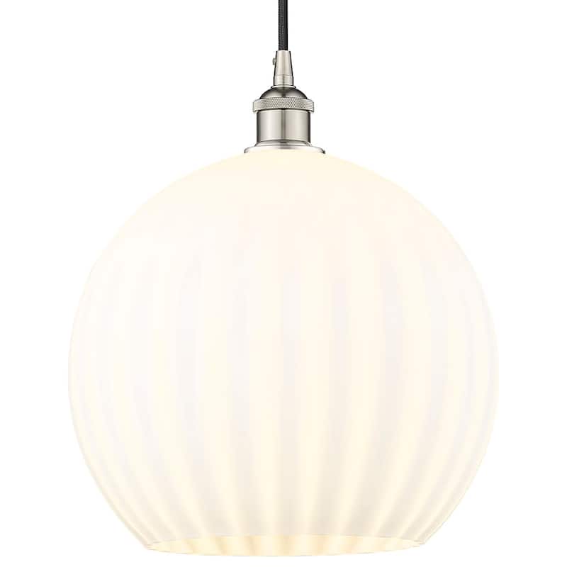 Innovations Lighting 616-1P 17 14 White Venetian Pendant White - Polished Nickel
