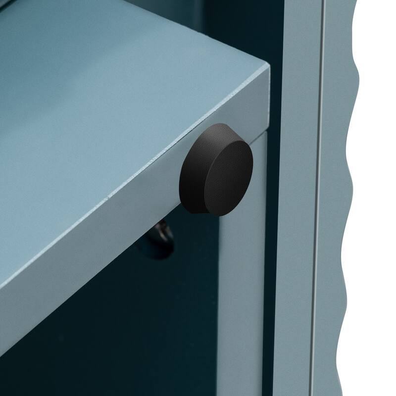 4 Wavy Doors Ample Storage Space Sideboard with Adjustable Shelves