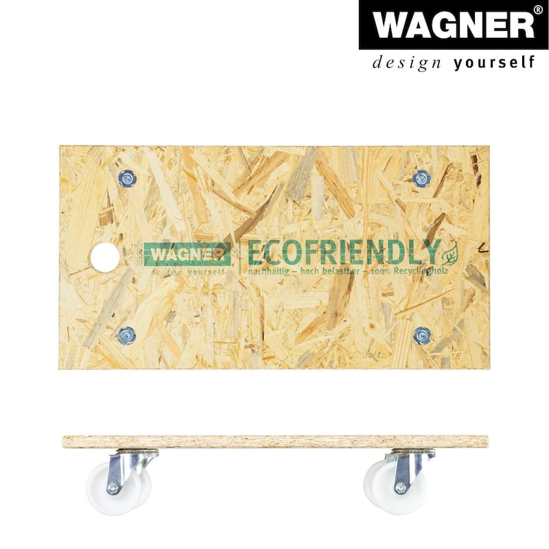 Wagner Eco-Friendly Moving Dolly with Solid Rubber Wheels, 23" x 12", Supports up to 550 lbs - 22.6x11.8x4.3