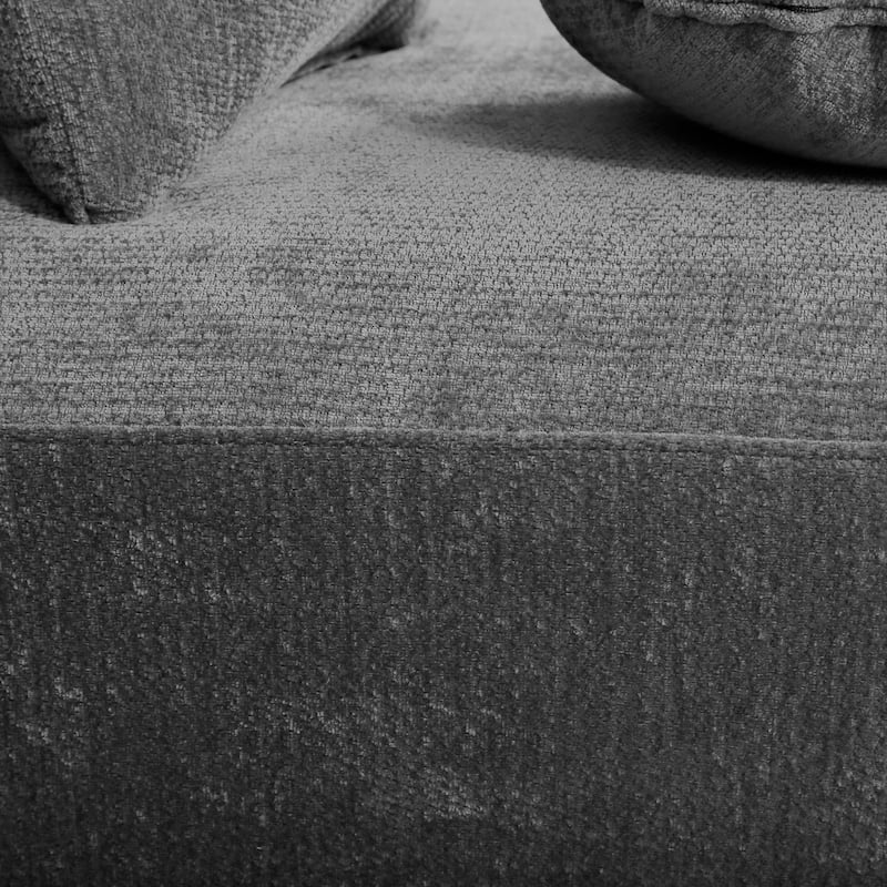 Christopher Knight Home - Curved 140" Upholstered Sectional Sofa with High-Density Fully Compressed Sponge and Chaise Lounge