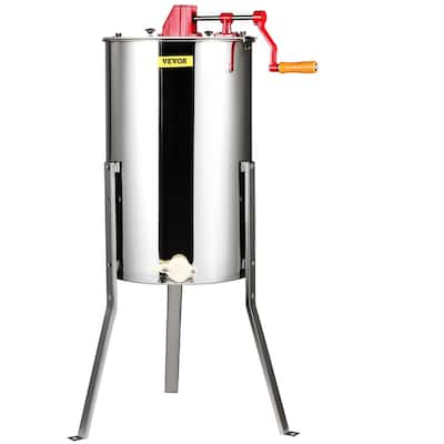 Manual Honey Extractor, 3 Frames Honey Spinner Extractor, Stainless Steel Beekeeping Extraction, Honeycomb Drum Spinner with Lid