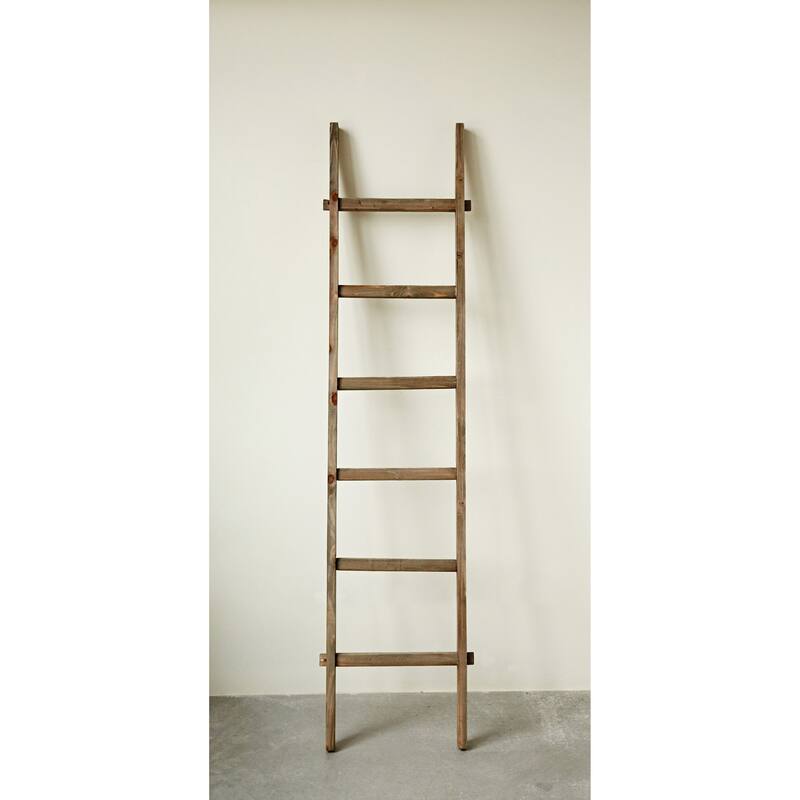 Decorative Fir Wood Ladder with 6 Rungs