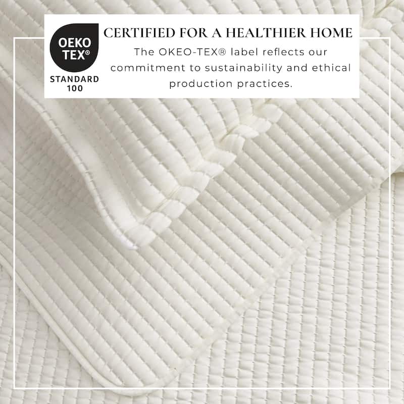 Linery & Co. Detailed Channel Stitch Microfiber Quilt Set With Shams.