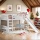 preview thumbnail 2 of 10, White Kids Bed Loft Bed with Slide and Ladder, Twin size for Bedroom