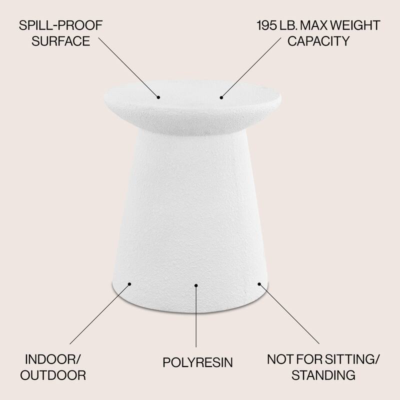 Brady 18" Minimalist Modern Drum Accent Table Pedestal, by JONATHAN Y