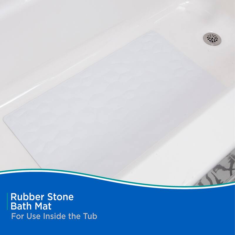 Kenney Stone Rubber Bath, Shower, and Tub Mat, 15.75" W x 27.63" L