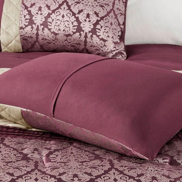 THE TOE （Madison Jacquard ） Madison Park Lily 6 Piece Jacquard Comforter Set with Throw