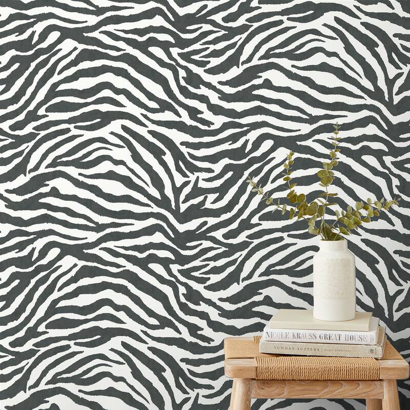 Fine Decor Shoshana Black Modern Zebra Wallpaper