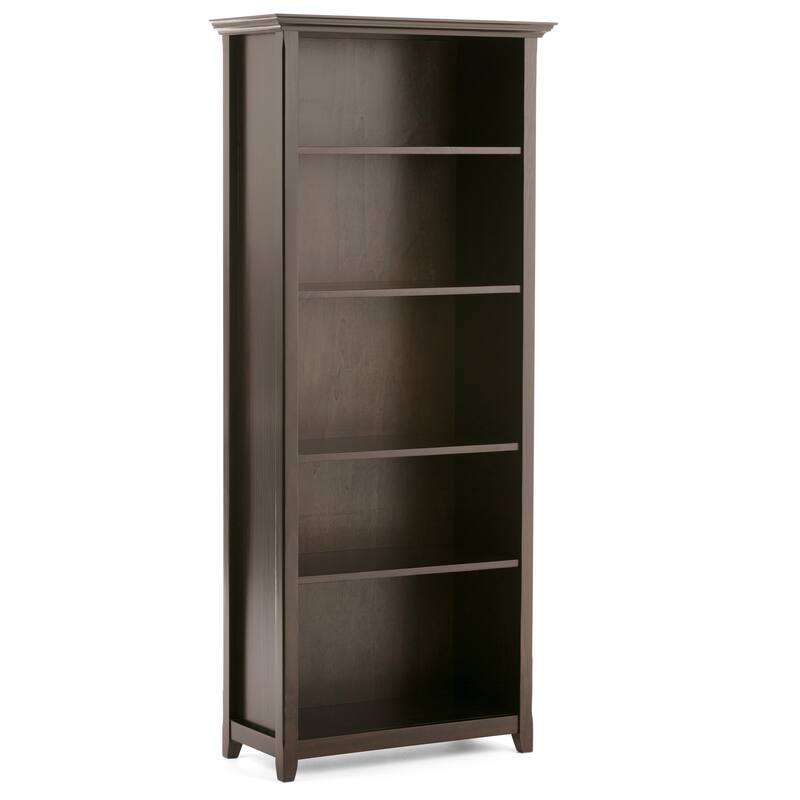 WYNDENHALL Halifax 30" Wide Solid Wood Transitional 5 Shelf Bookcase - 30"w x 14"d x 70" h