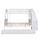 preview thumbnail 4 of 7, Twin over Full Bunk Bed with Trundle, Built-in Desk, Storage Drawers & Shelf in Gray - Perfect for Sleepovers