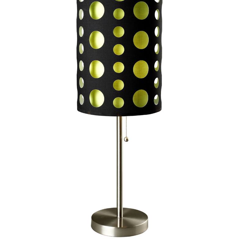 33" Tall Metal Table Lamp, design with Black and Green Shade