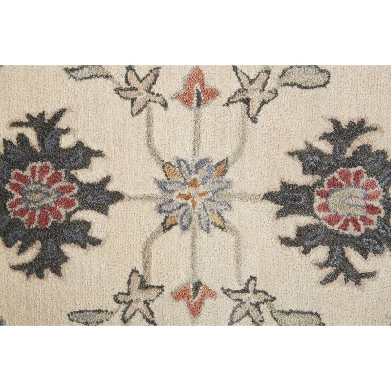 Ornamental Geometric Floral Ivory Persian Transitional Rug