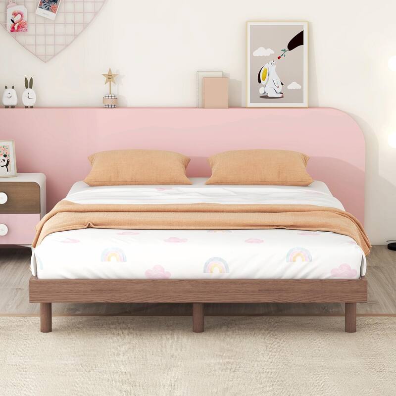 Contemporary Floating Platform Bed Frame