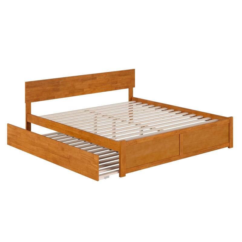 AFI Orlando Platform Bed with Footboard & Twin XL Trundle