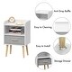 preview thumbnail 10 of 29, Wood Side Table with Collapsible Fabric Drawer and 2-Tier Storage for Kids and Adults