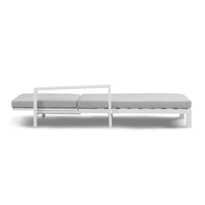 Benton Modern Aluminum Lounge Outdoor Double Chaise with Cushion