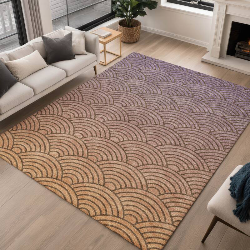 Machine Washable Indoor/ Outdoor Contemporary Poppy Chantille Rug