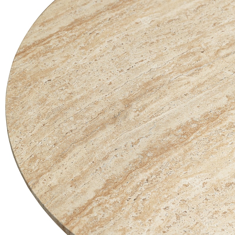 Lunexa Modern Fiberstone Coffee Table with Pedestal Design for Living Rooms, Patios, Decks or Garden