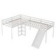preview thumbnail 5 of 16, Solid Pine Wood Twin Size L-Shaped Loft Bed with Ladders and Slide