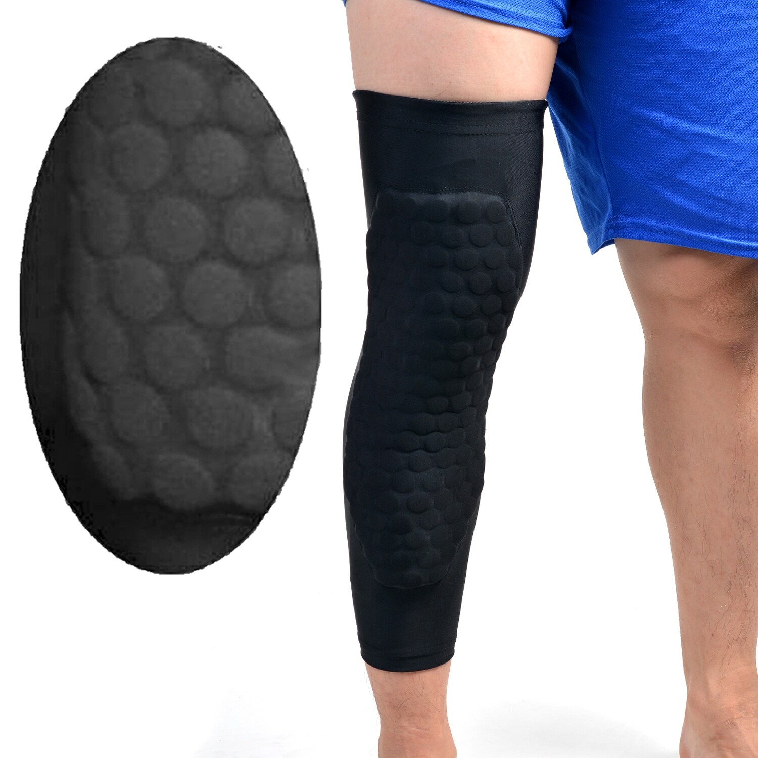 Shop 1pcs Basketball Sport Knee Pad Long Leg Sleeves Honeycomb