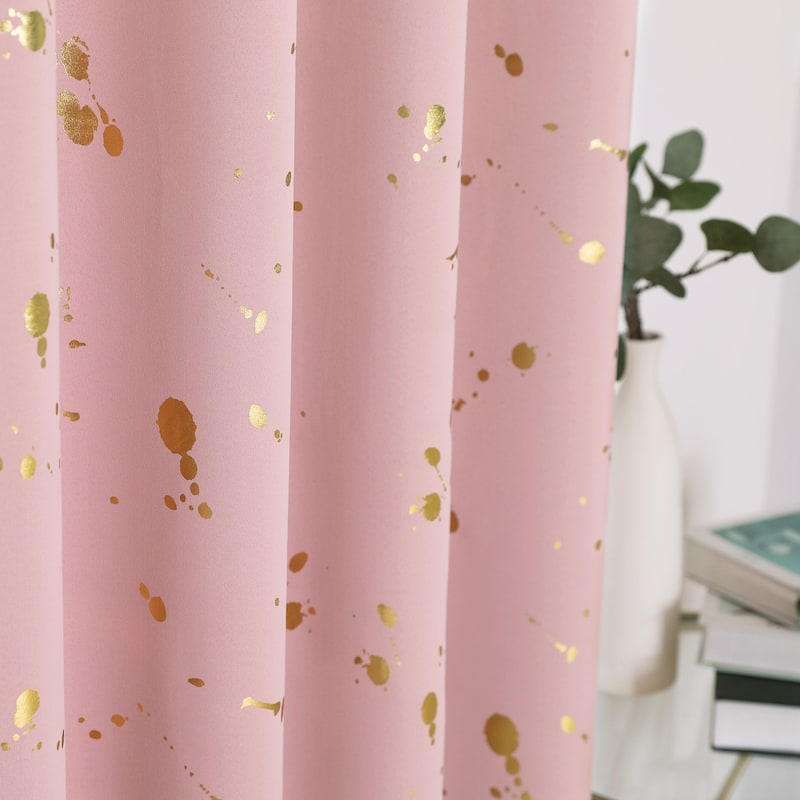Deconovo Gold Spot Curtain Panel Pair (2 Panel)