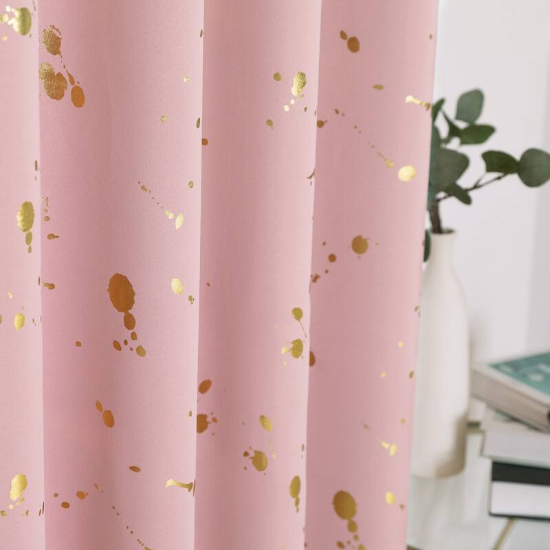 Deconovo Gold Spot Curtain Panel Pair (2 Panel)
