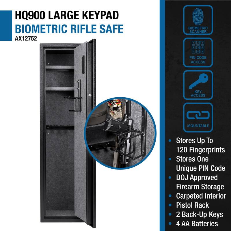 4.33 Cu Ft Biometric Keypad Rifle Safe