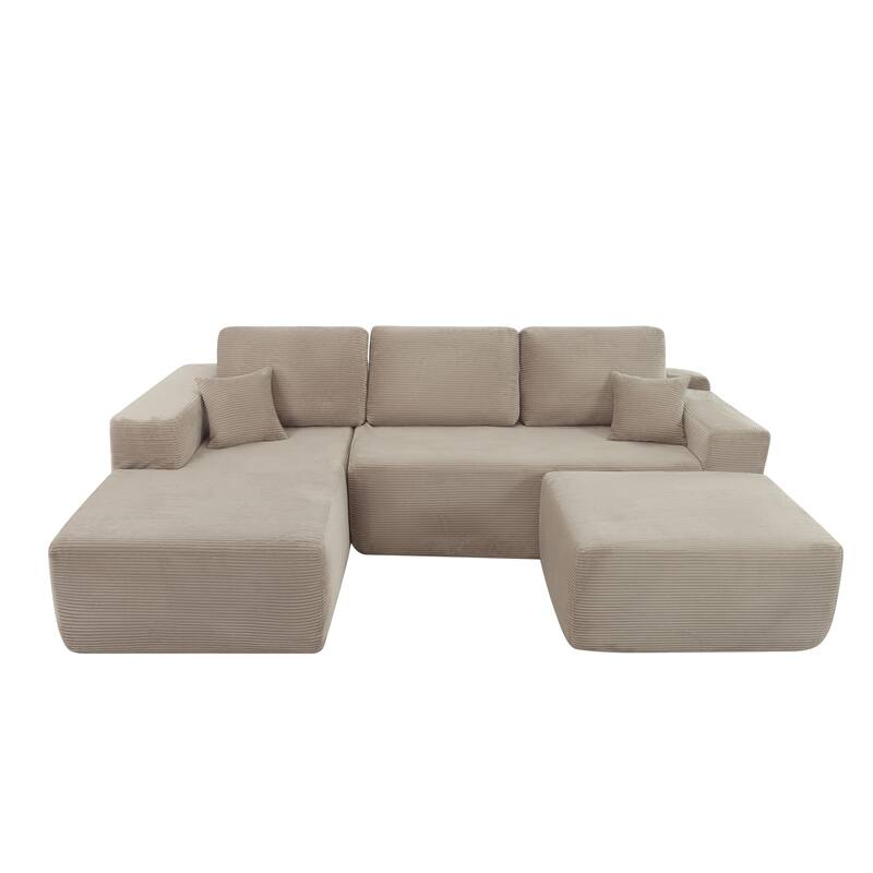 105.7"Cloud Sectional Couch with U-Shaped Chaise,Modern Modular Sofa with Deep Seat