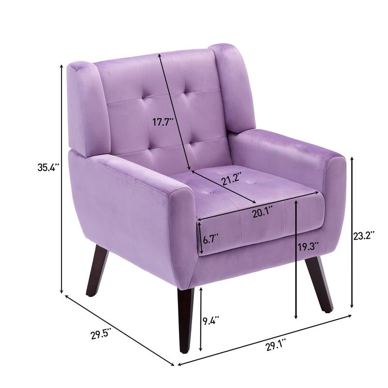 Set of 2 Tufted Upholstered Accent Armchair