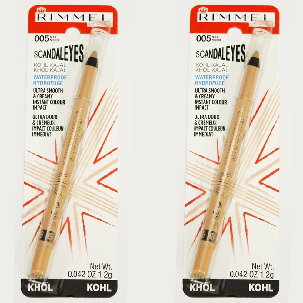 Rimmel London ScandalEyes Waterproof Kohl Kajal Eye Liner Nude 005 (2 Pack) (Eyeliner)