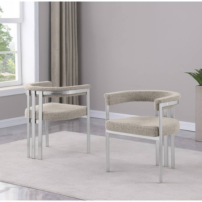 Best Quality Furniture Matte Brushed Chrome Dining Chairs (Set of 2) - N/A - Gray-Chairs