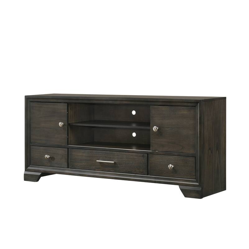 Ayla 5 Piece Gray Storage Fabric Platform Bedroom Set