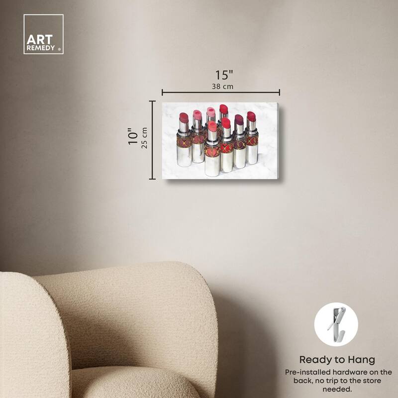 Doll Memories - Lipsticks 22 Canvas by Art Remedy, Gallery Wrapped