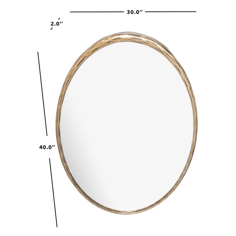 SAFAVIEH Couture Thamara 30-inch Oval Metal Mirror - 30 In W x 2 In D x 40 In H - 30 In W x 2 In D x 40 In H - 30Wx2Dx40H