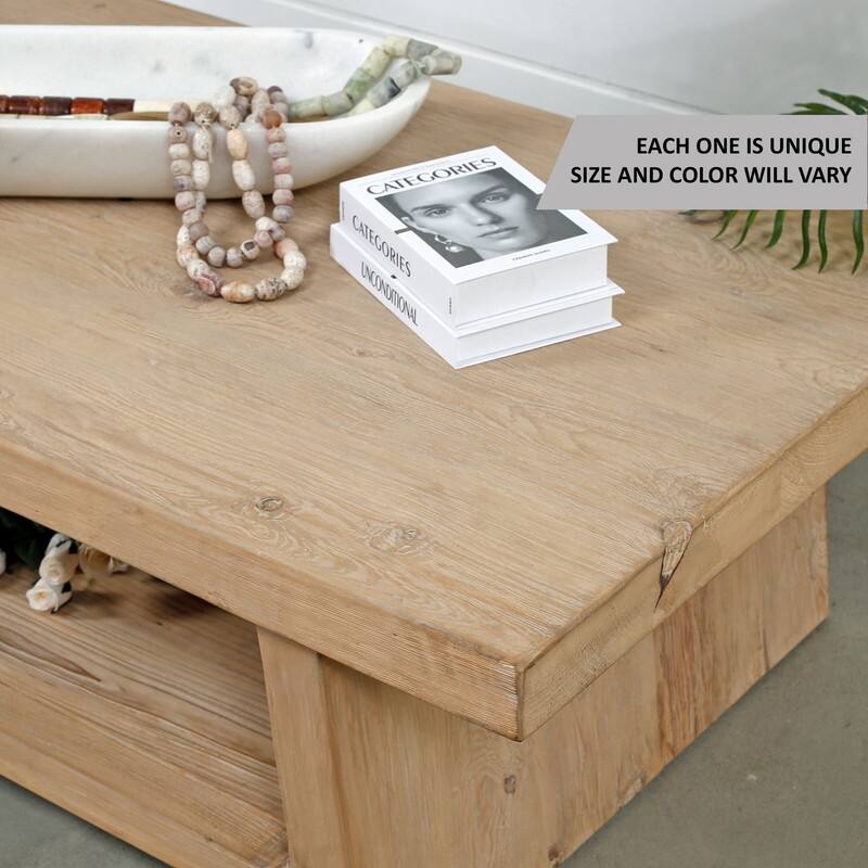 67" Long Ravenna Coffee Table, Weathered Natural Pine