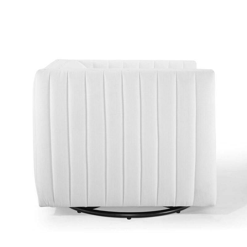 Perception Tufted Swivel Upholstered Armchair