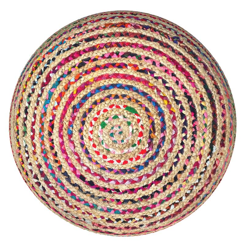 Jute Woven Pouf Ottoman