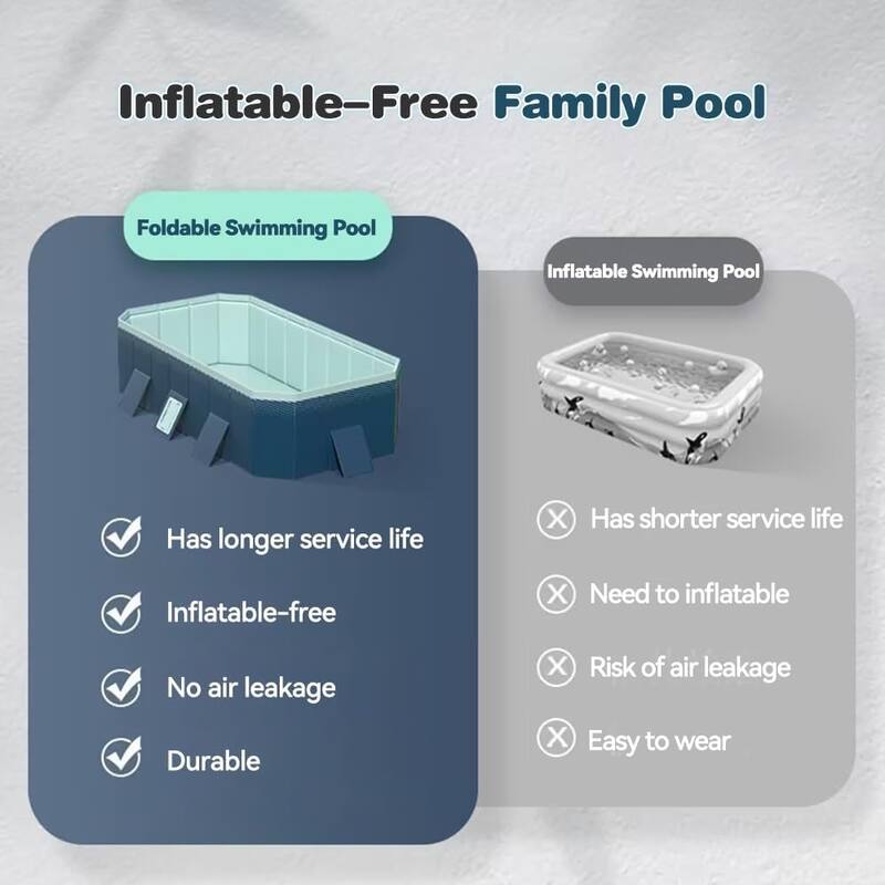 Swimming Pool w/Durable PVC Material,Easy Setup and Foldable Storage