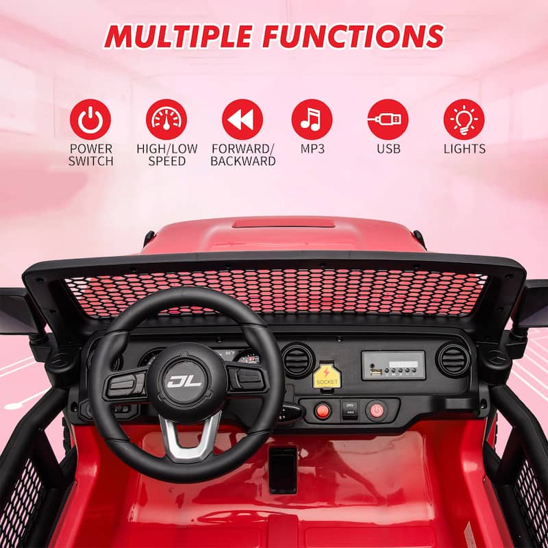 24V 2 Seater Kids Ride On Truck Electric Vehicle for Toddlers Switchable 2WD/4WD