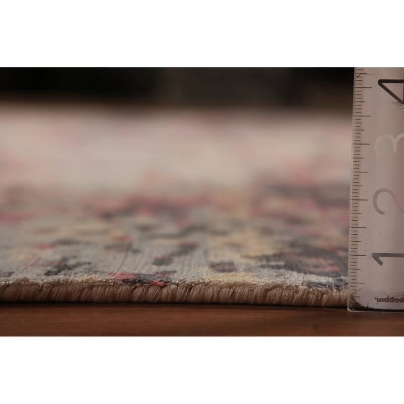 Modern Abstract Indian Rug Hand-Knotted Oriental Wool Carpet - 8'11"x 11'11"