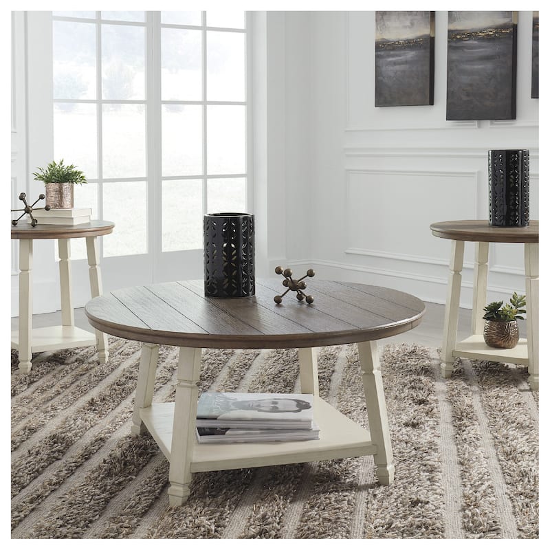 Bolanbrook Casual Two-tone 3-Piece Occasional Table Set - Veneer/MDF - Antique White