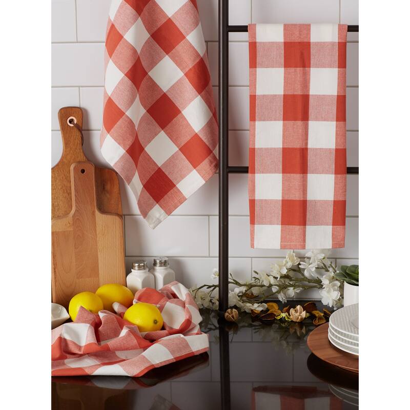 DII Vintage Red Buffalo Check Dishtowel (Set of 3)