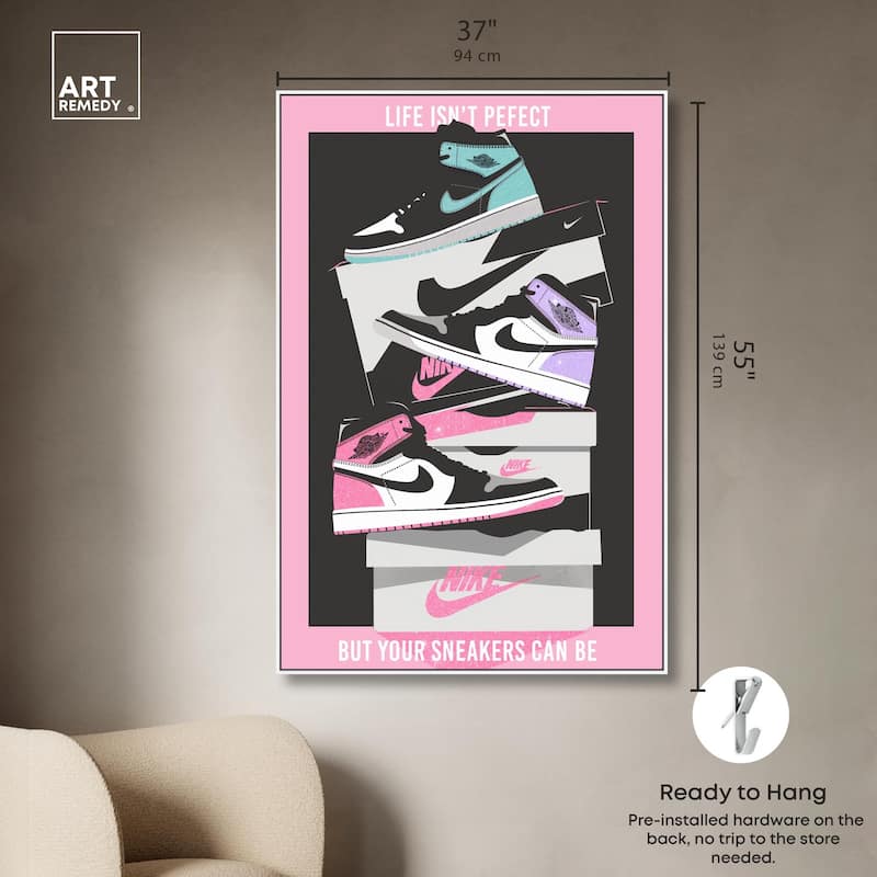 Pastel Big Sneaker Stack Canvas by Art Remedy