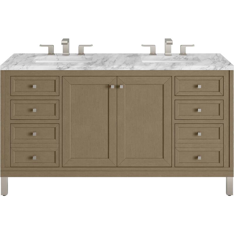 James Martin Vanities 503-V60D-3CAR Chicago 60" Free Standing Double - Walnut Whisper