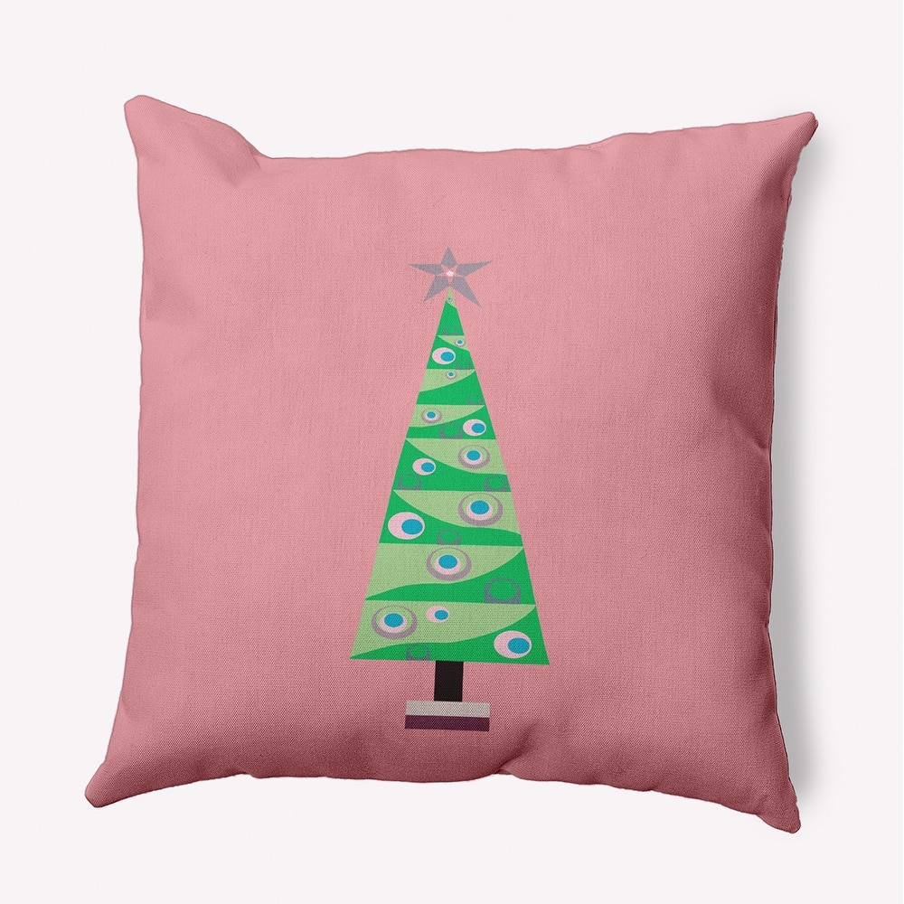 Cartoon Christmas Tree Indoor/Outdoor Throw Pillow