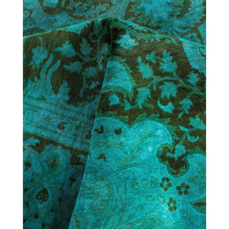 Fine Vibrance One-of-a-Kind Hand-Knotted Area Rug - Blue, 8' 1" x 10' 7" - 8' 1" x 10' 7"